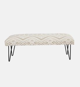 Handloom Beige Iron Legs Bench Handloom Beige Iron Legs Bench