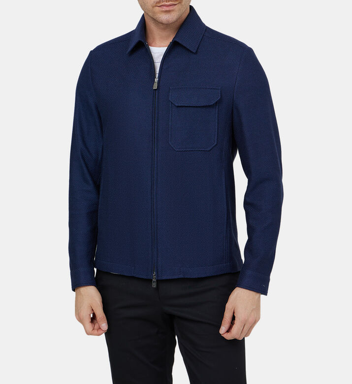 قميص فضفاض قطن بجيب أمامي بغطاء قلاب