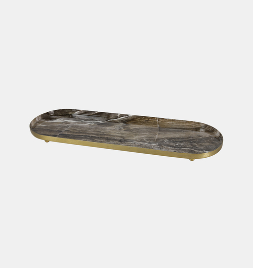Marble Oval Footed Plateau Tray