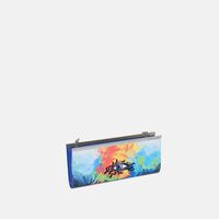 Eye-embroidered Printed Clutch
