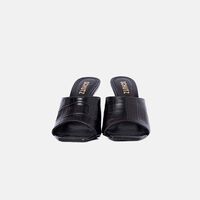 Crocodile-embossed Slip-on Mules