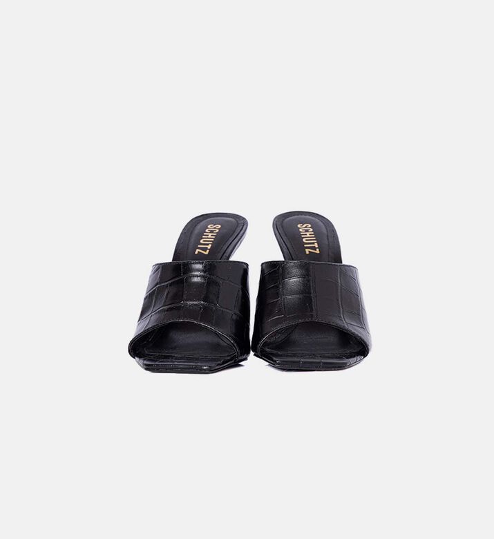 حذاء مفتوح من الخلف سهل الارتداء بنقشة جلد تمساح