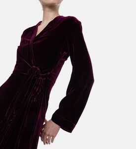 Forte-Forte Velvet Long-sleeve V-neck Dress, Model View