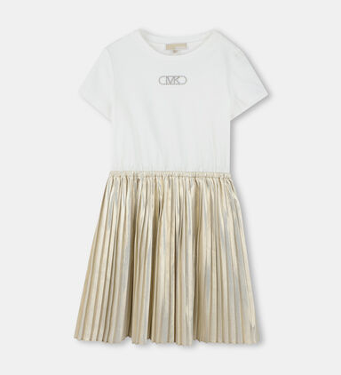 Short-sleeve Pleated Dress