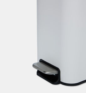 Home Deco and More Soft Close Rectangle Pedal Bin, White, Packshot View