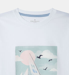 تيشيرت قطن بطبعة غرافيك لملركب شراعي