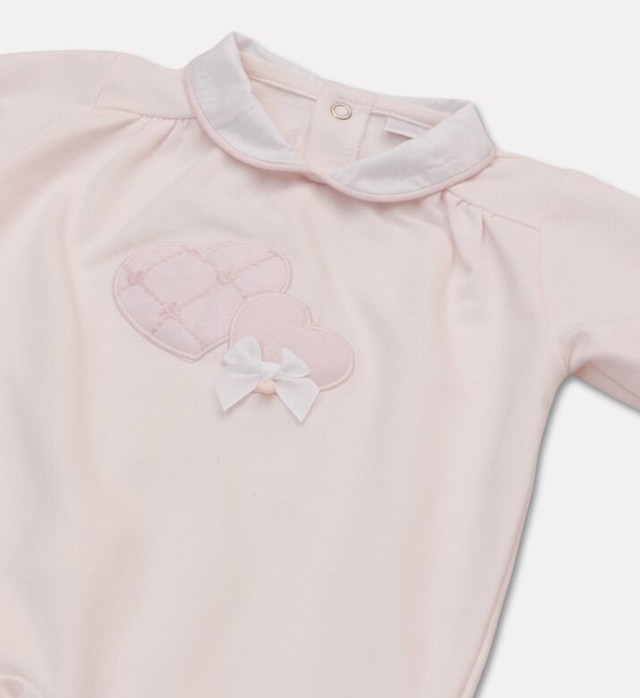 My First Collection Heart-appliqu&eacute; Long-sleeve Rompersuit, Packshot View