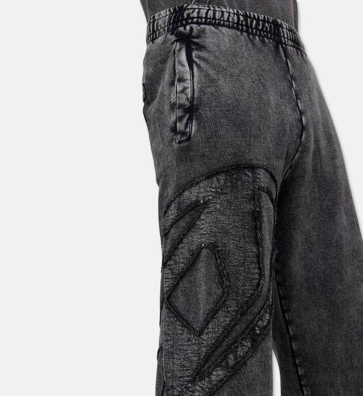 Diesel Tonal Distressed Logo Acid-wash Pants, Model View