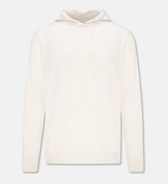Carter and White Declan Cashmere Drawstring Hoodie, Ivory, Xl, Packshot View