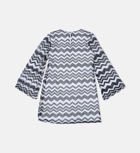 Chevron Pattern Short Mesh Dress