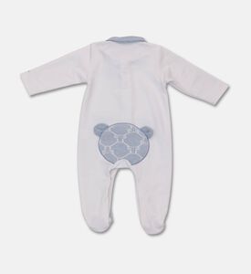 My First Collection Contrast-collar Long-sleeve Rompersuit, Blue, 6m, Packshot View