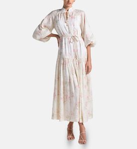Carter and White Diana Floral-print Balloon Sleeves Maxi Dress, Model View
