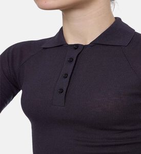 Samsoe Short-sleeve Button Placket Polo Shirt, Model View