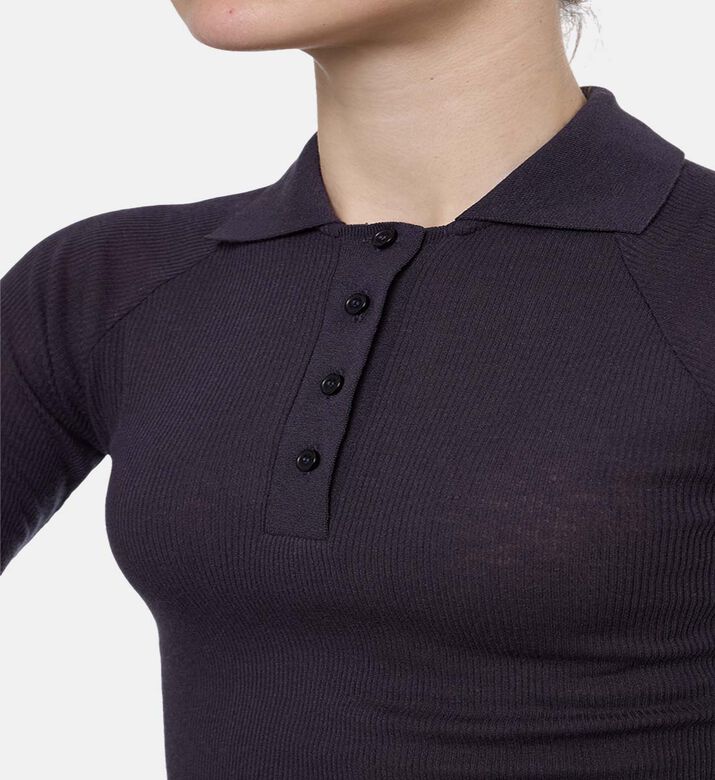 Samsoe Short-sleeve Button Placket Polo Shirt, Model View