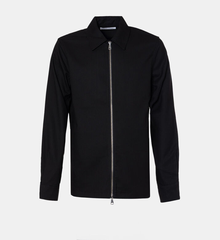 جاكيت طويل الأكمام بقصة مستقيمة