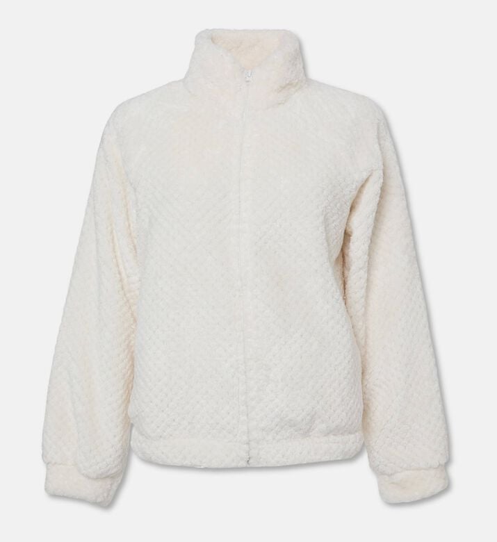 Galeries Lafayette Diamond Pattern Front-zip Jacket, Taupe, L, Packshot View