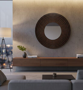 Home Deco and More Round Natural Mirror, Packshot View