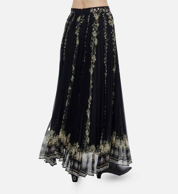 Alice and Olivia Katz Floral-print A-line Maxi Skirt, Model View