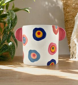Que Rico Ceramic Hand-painted Planter Pot, Model View