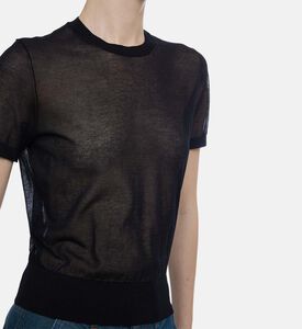 كنزة دعاء قطن محبوكة شفافة