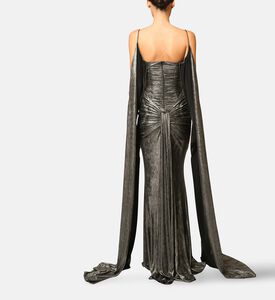 Zeena Zaki Dress Long, Silver, Xl, Model View