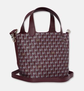 Maya.M Soft Monogram Mini Bucket Tote Bag, Burgundy, Packshot View