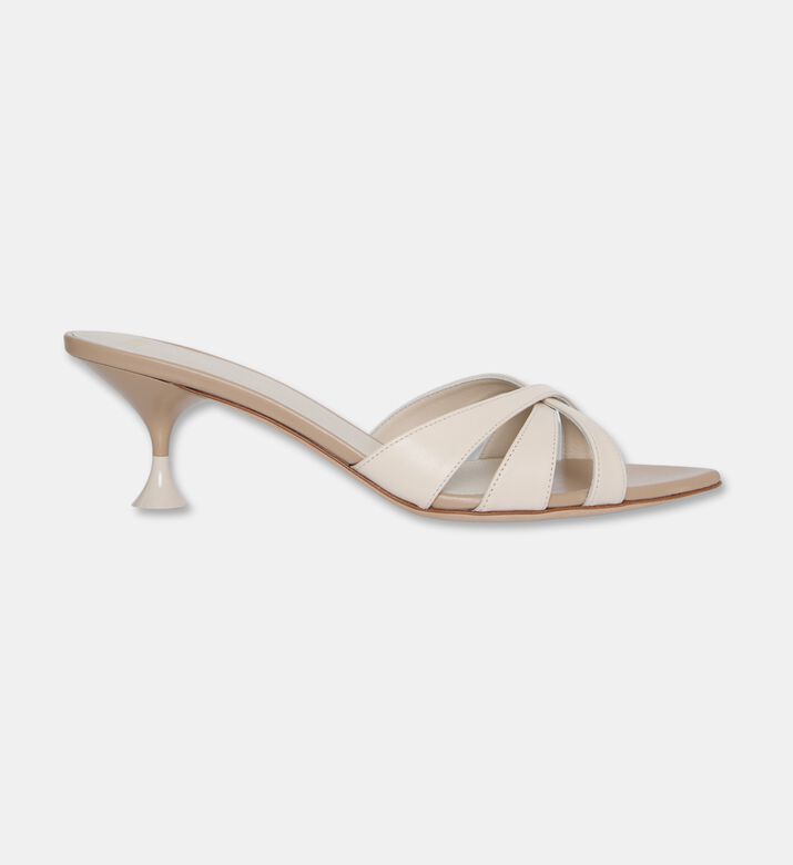 3 Juin Elis Metallic Leather Mules, Off-white, Eu-41, Packshot View