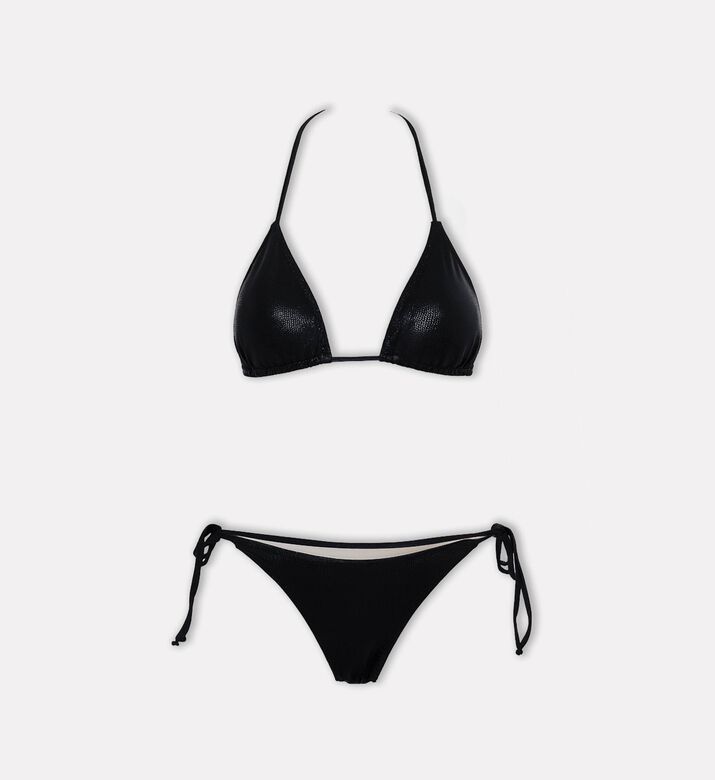 Reborn Shiny Bikini Side Tie High-leg Bottom Set, Packshot View