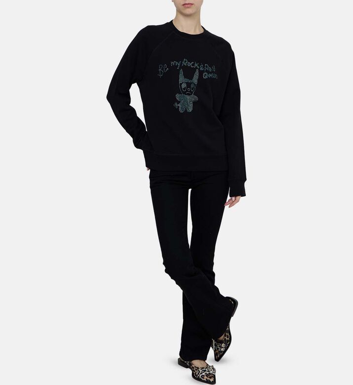 Devil Queen Rhinestone-embellished Sweatshirt Devil Queen Rhinestone-embellished Sweatshirt
