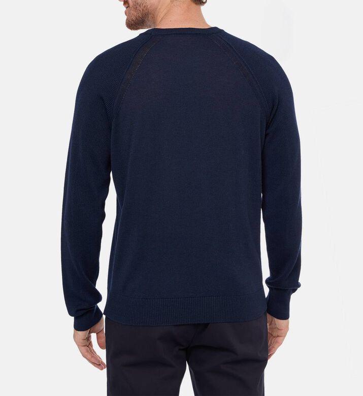 Corneliani Knit Crewneck Regular-fit Top, Navy, 56, Model View