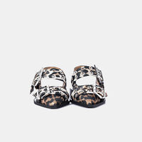 Leopard-print Buckle Sandals