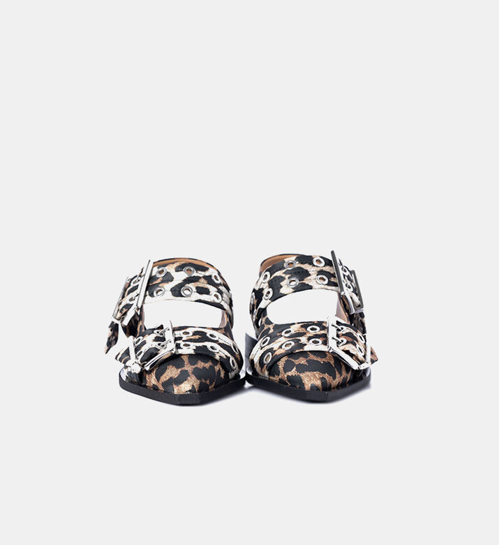 Leopard-print Buckle Sandals