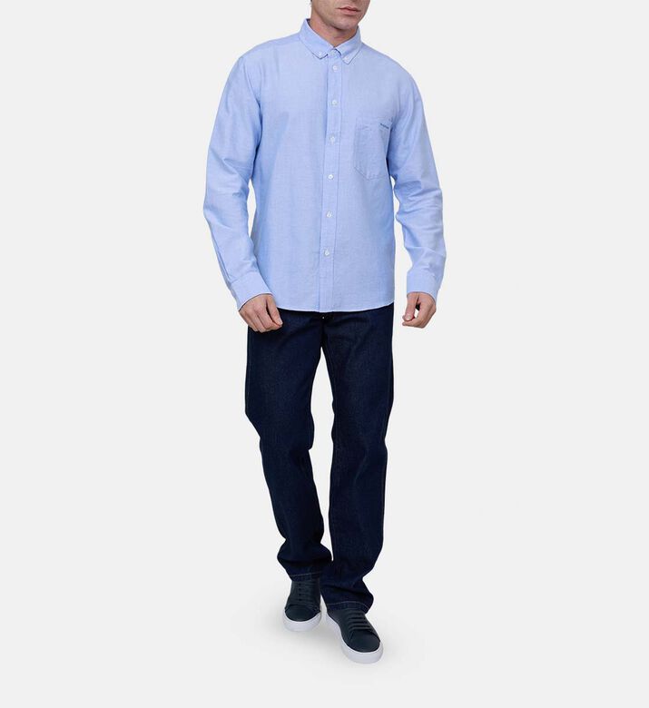 Washed-finish Wide-leg Denim Pants