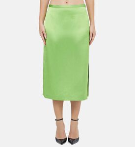 تنورة جيني من الساتان بفتحة جانبية