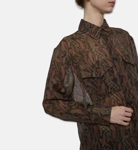 Ba and Sh Paisley Design Sheer Shirt, Model View