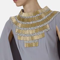 Embroidered Neck Sleeveless Dress