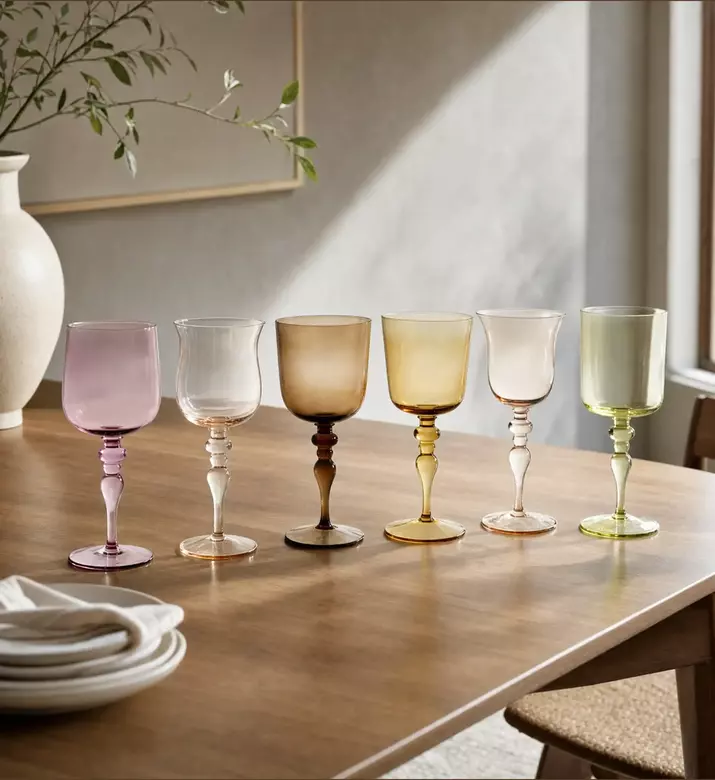 Bitossi Unequal Mcv Wine Glasses 6-piece Set, Model View