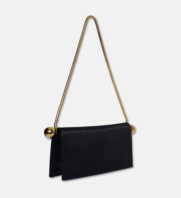 Stephane Rolland Pop Up Silk Satin Shoulder Bag, Black, Packshot View