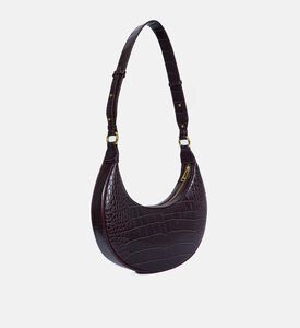 Carly Croc Leather Saddle Bag