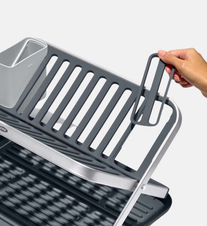 رف أطباق مسطح من الألومنيوم قابل للطي