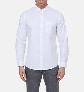 قميص قطن طويل الأكمام بصف أزرار