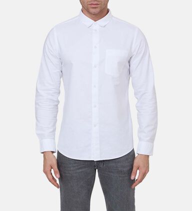 Cotton Button-down Long-sleeve Shirt
