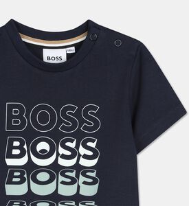 Boss Multi-logo Jersey T-shirt, Blue, 18m, Packshot View