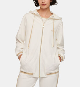 هودي مزين بلوغو مطرز بسحاب