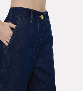 Patou Iconic Denim Folded Hems Pants, Model View