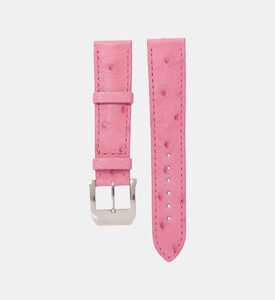 Camille Fournet Ostrich Leather Watch Strap, Pink, Packshot View