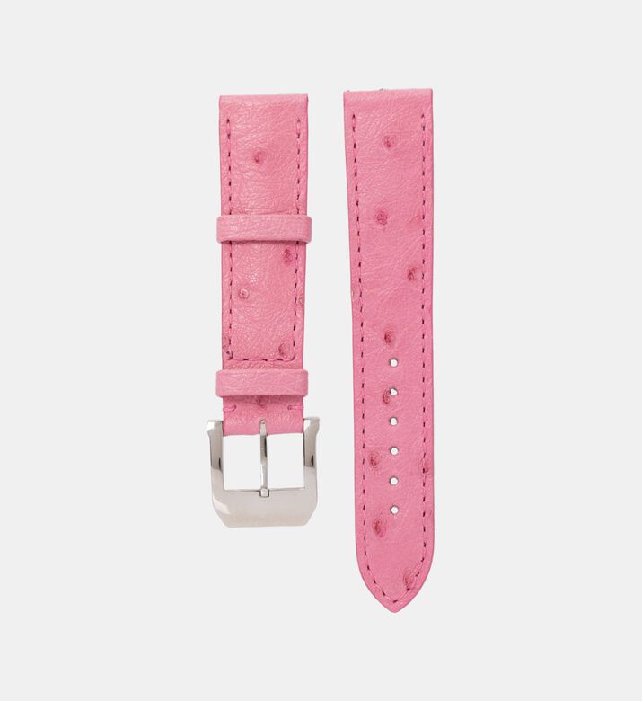 Camille Fournet Ostrich Leather Watch Strap, Pink, Packshot View