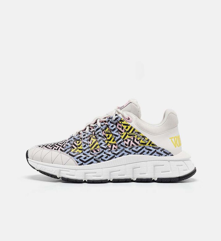 Versace Multicolor Canvas Leather Trigreca Lace-up Sneakers Preowned