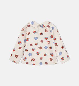 Bobo Choses All-over Colorful Animal Pattern Snap Buttons T-shirt, Packshot View