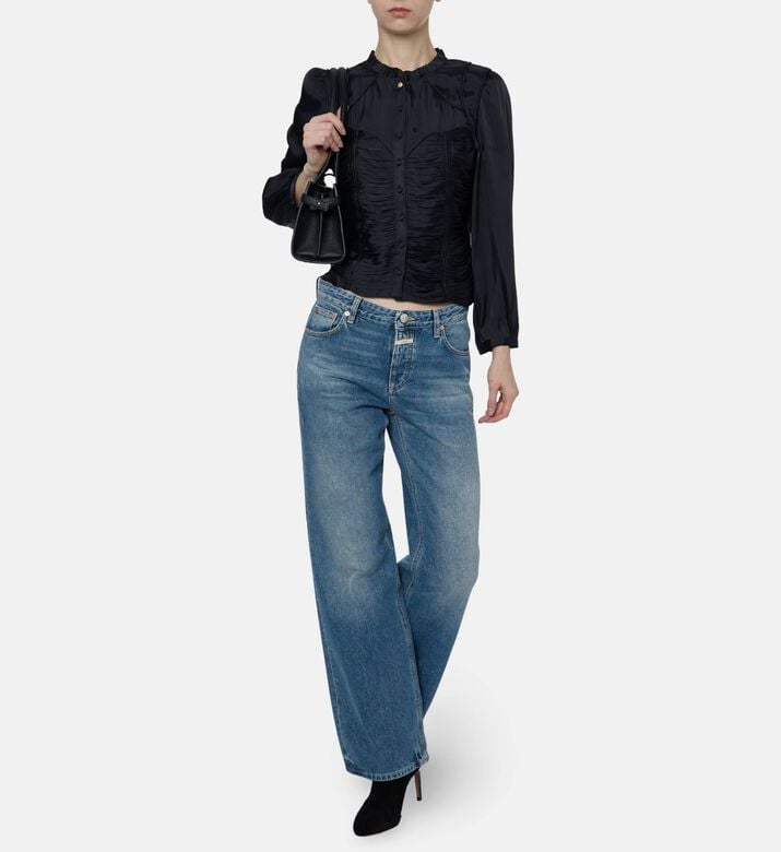 Ba and Sh Ruched Button-up Shirt, Model View